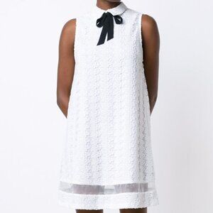 alice + olivia lace sleeveless white mini dress xs